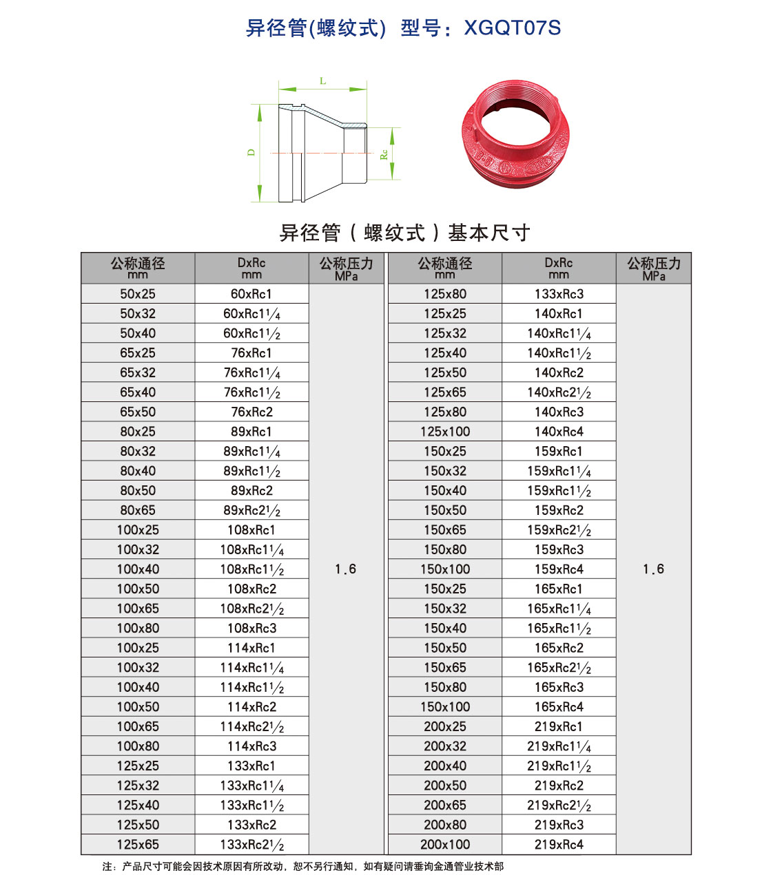 异径管（丝扣式）